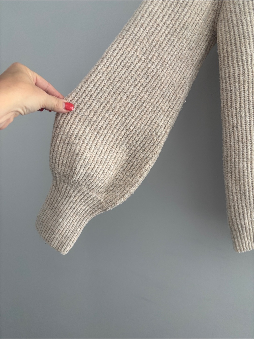 Altar'd State Cream Ribbed V-Neck Button Cardigan - Picture 4 of 6